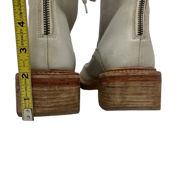 Free People Santa Fe Leather Lace-Up Boot in Cream Ecru EUR 40 USA 9.5 (Women's) - Picture 6 of 9